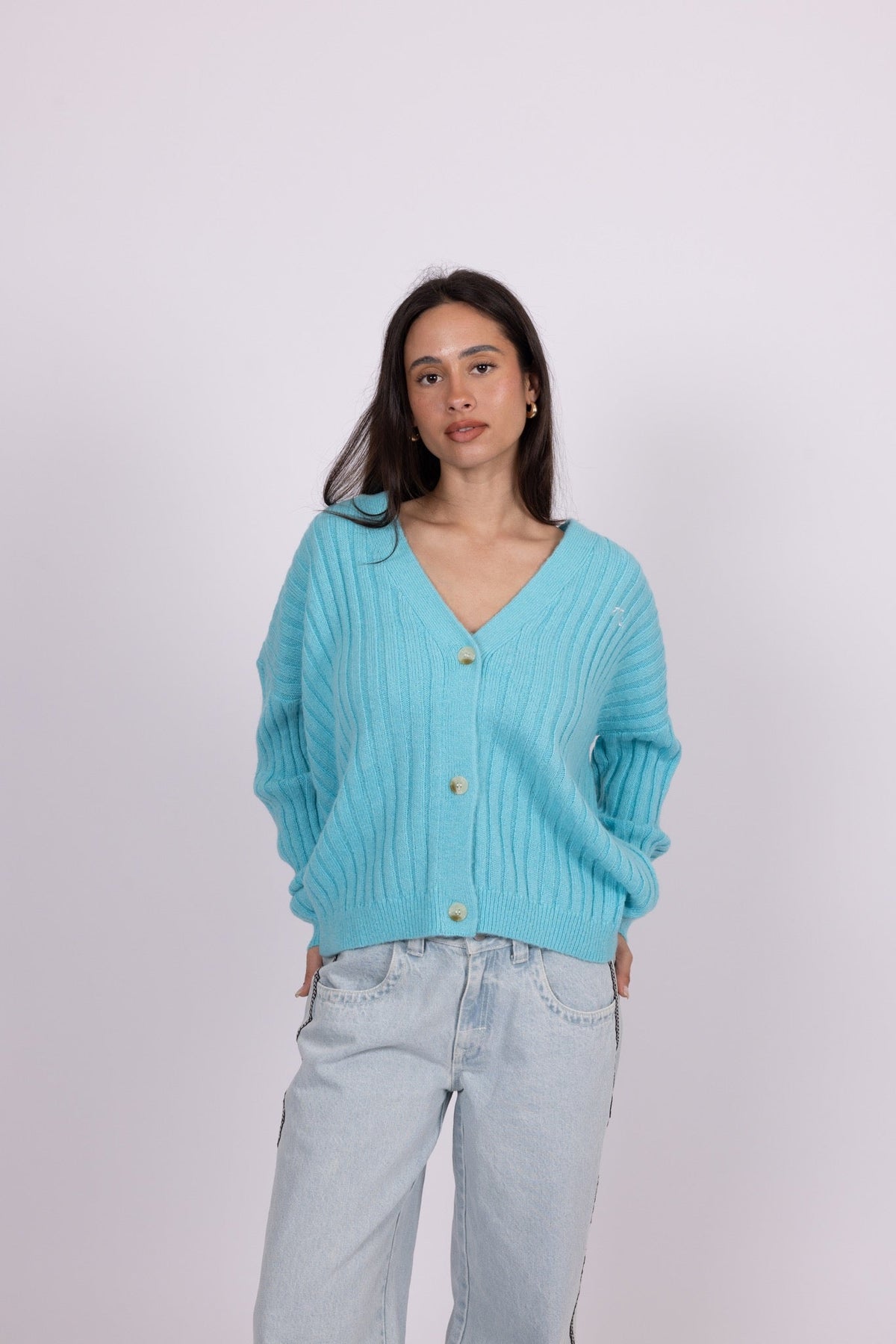 Rusty Morning golf rib cardigan