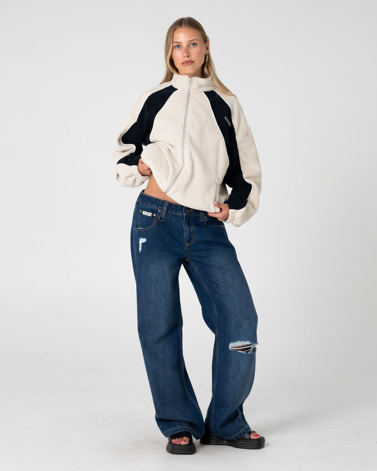 Rusty Two Tides Zip Through Sherpa Fleece