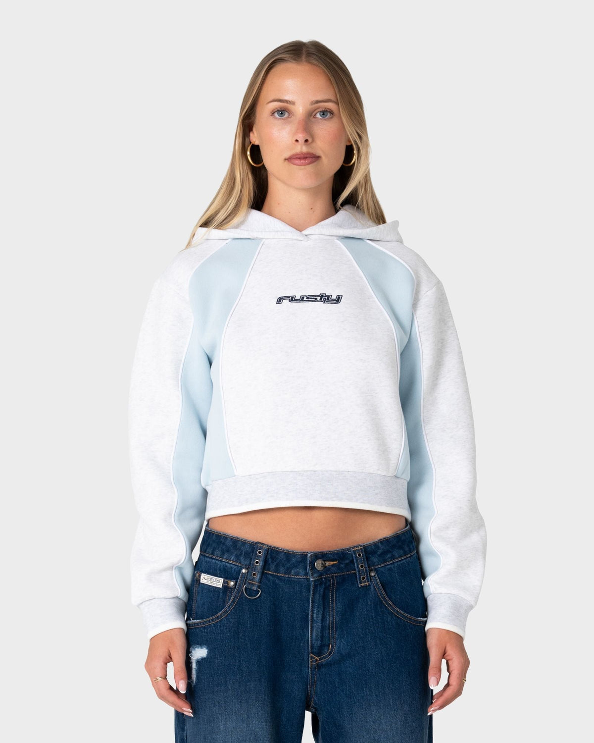 Rusty Mini Two Tides Cropped Fleece Hoodie