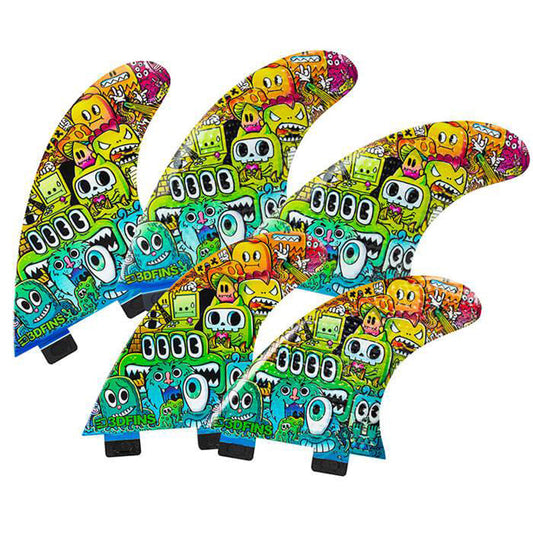 3D Fins - All Rounder 5 Fin - Medium - Monsters (FCS1/Futures)
