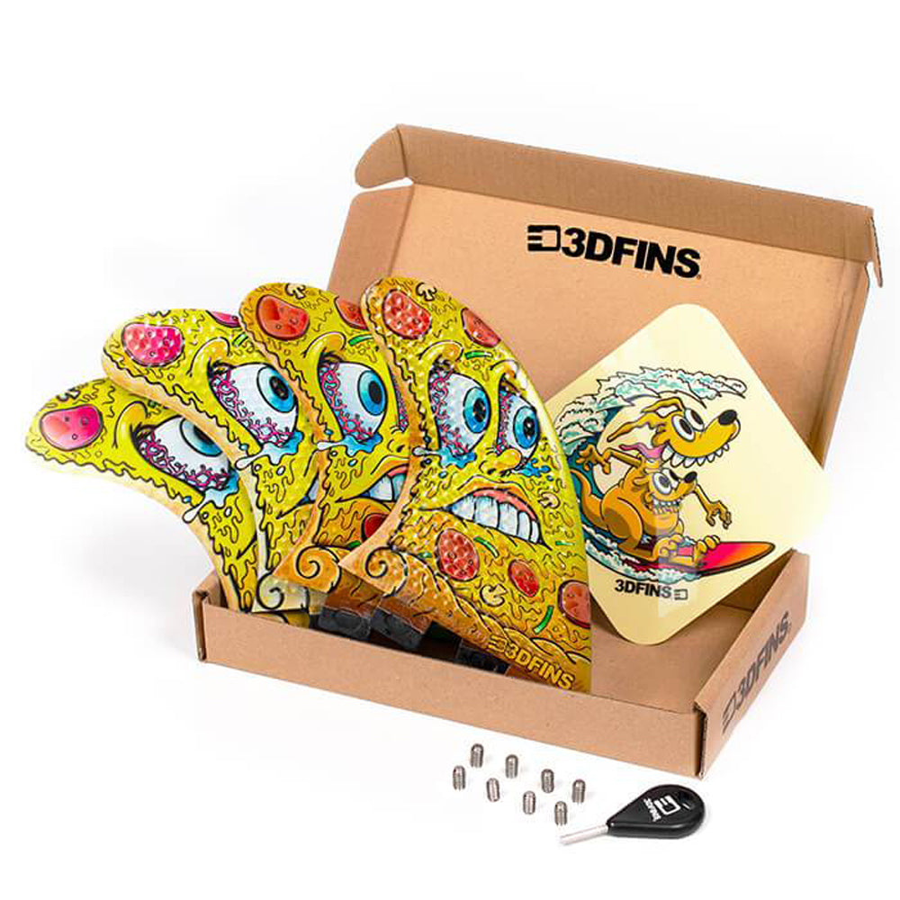 3D Fins - All Rounder Quad - Medium - Pizza (FCS1/Futures)