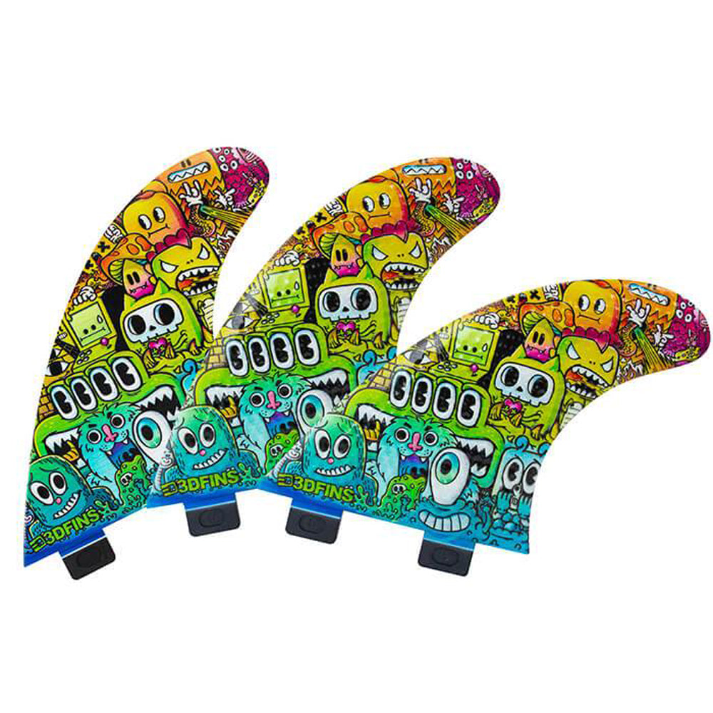 3D Fins - All Rounder Thruster - Medium - Monsters (FCS1/FCS2/Futures)