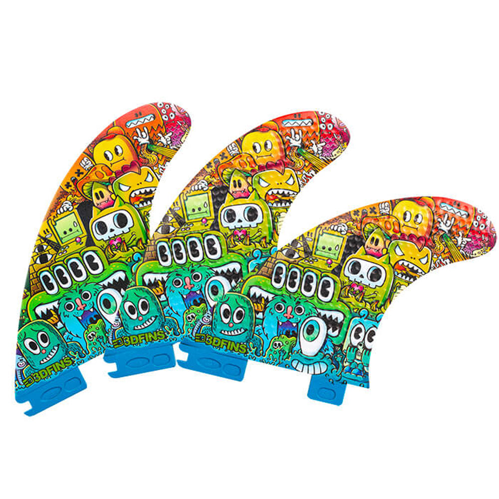 3D Fins - All Rounder Thruster - Medium - Monsters (FCS1/FCS2/Futures)
