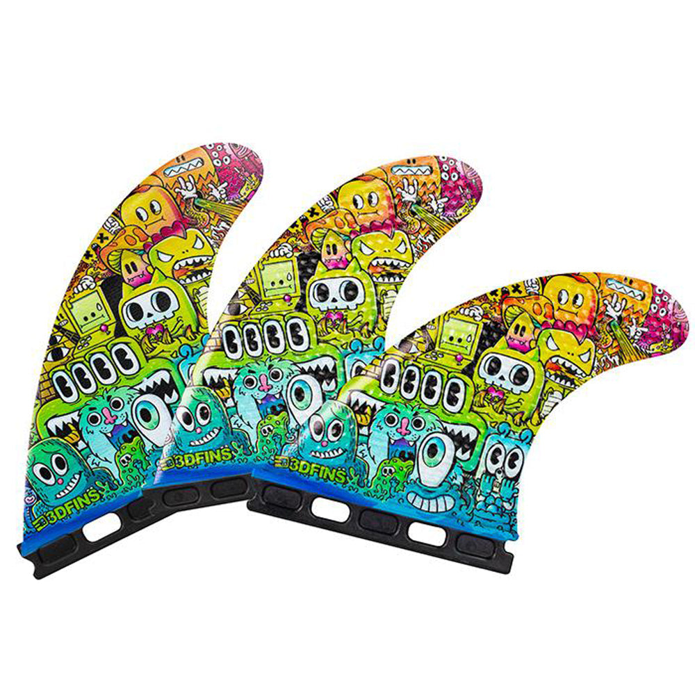 3D Fins - All Rounder Thruster - Medium - Monsters (FCS1/FCS2/Futures)