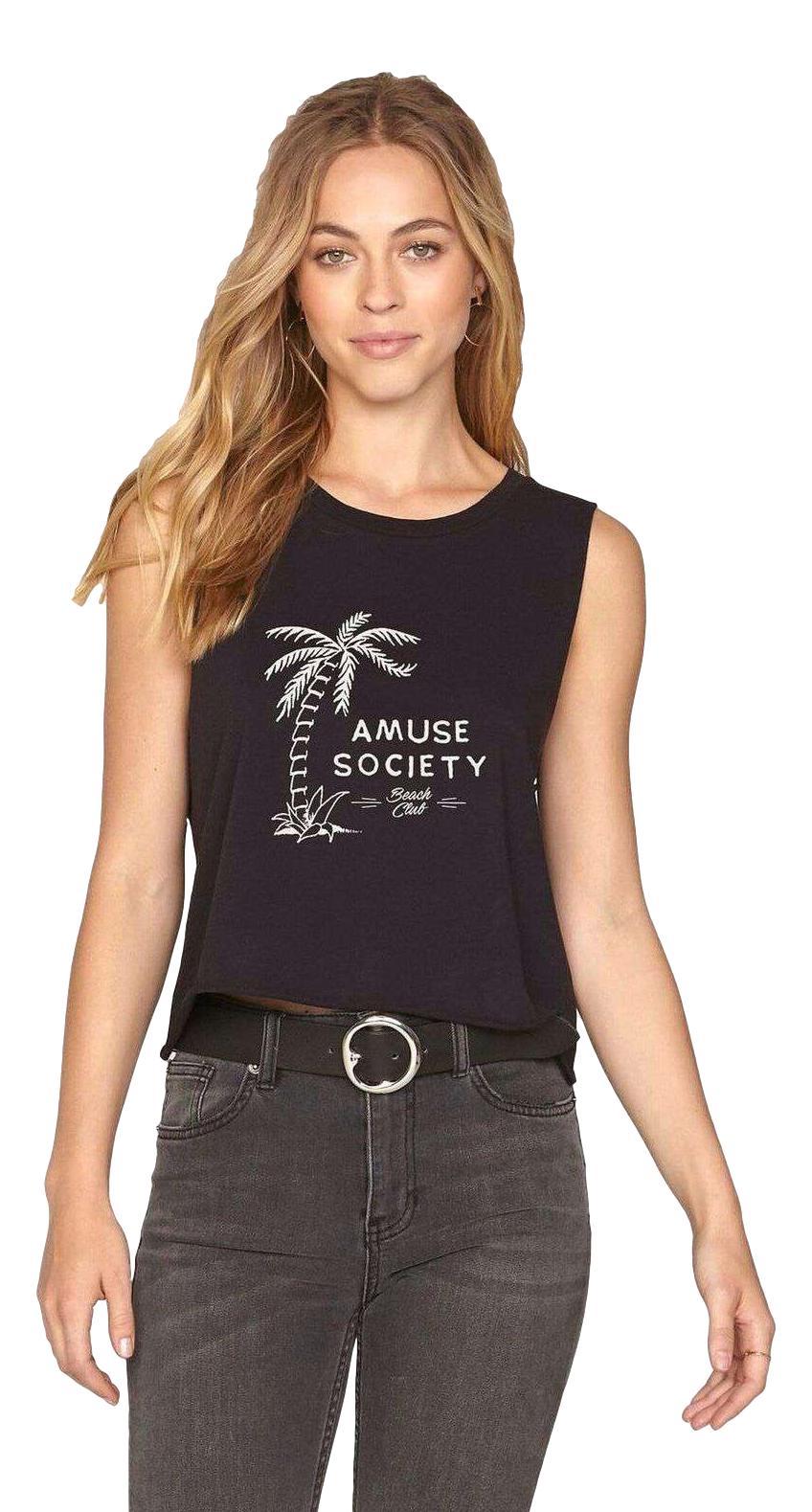 Amuse society Totally beachin vest top - black