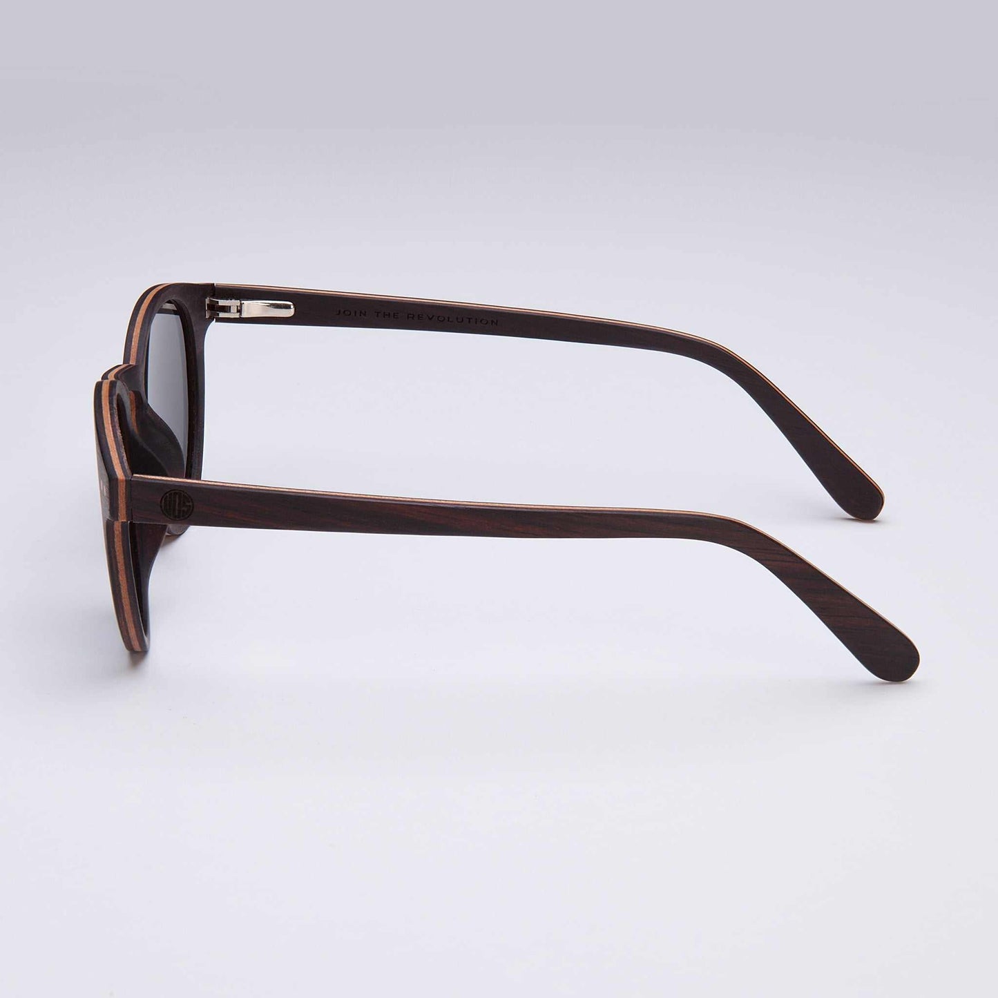 Circular Ebony Wood Sunglasses for Timeless Style