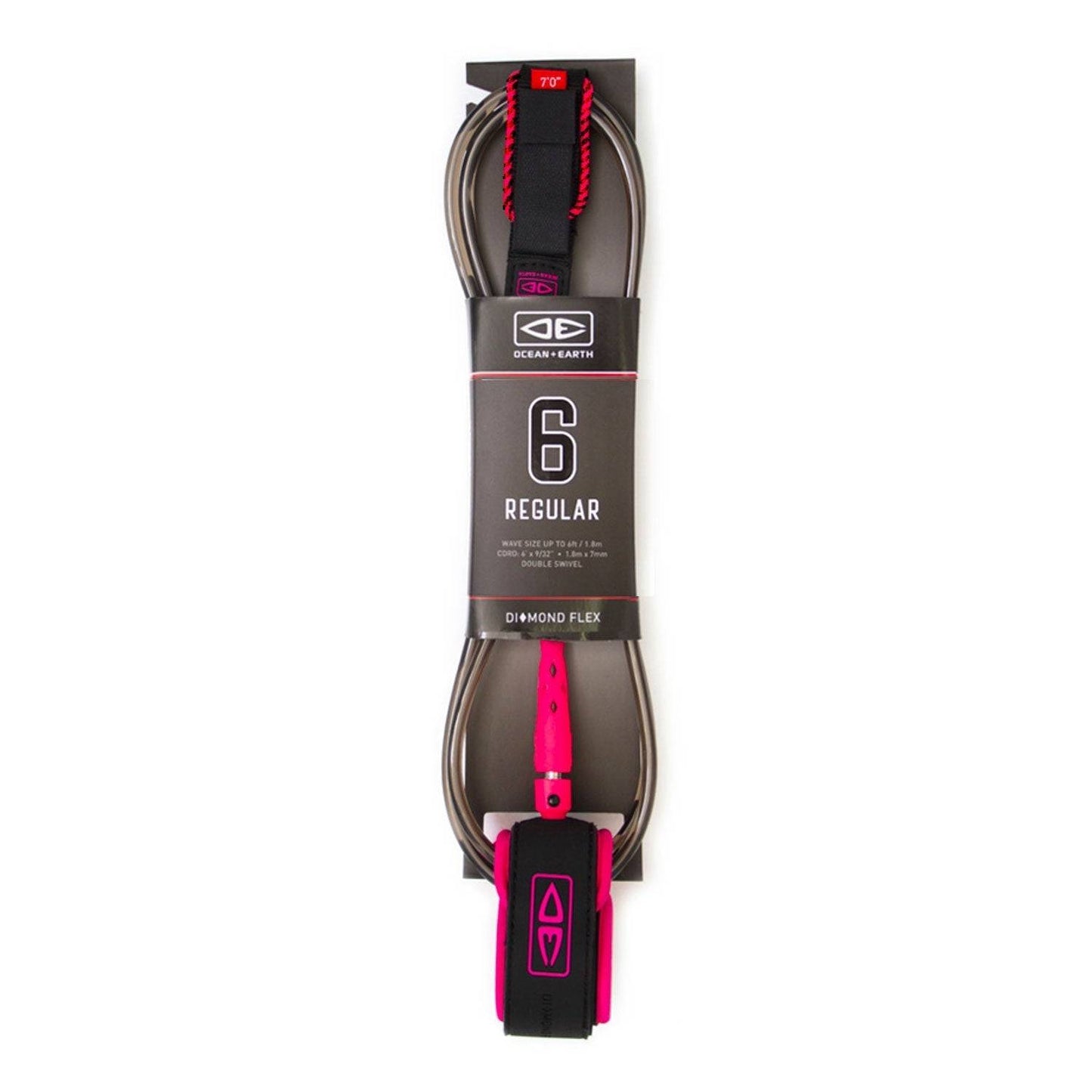 6ft Surfboard Leash - Diamond Flex Regular