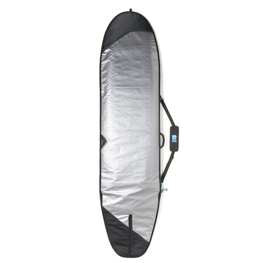 Bulldog Core Longboard Surfboard Bag 9'6, silver interior with reinforced design.