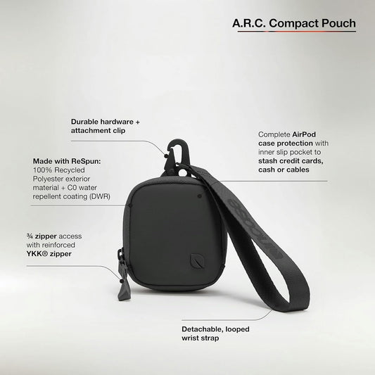 INCASE A.R.C. Compact Pouch with ReSpun 100% Recycled Polyester - Black