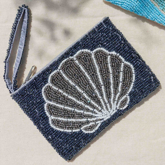 Small Shell Beaded Pouch