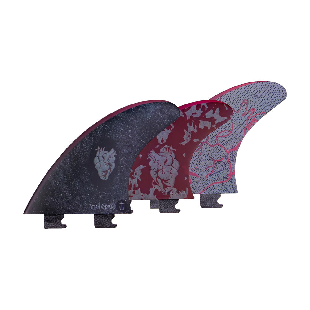 Captain Fin Co - Eithan Osbourne Heart Tri - SM/MD/LG - Black (Snap-In / FCS II)