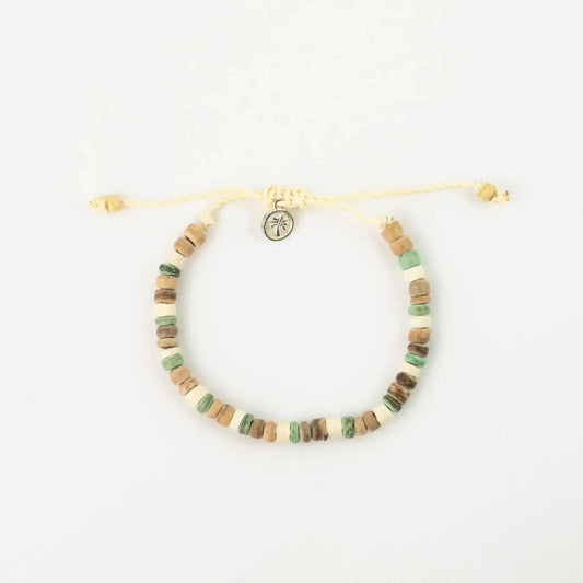 Laut Green & Wood Beaded Bracelet