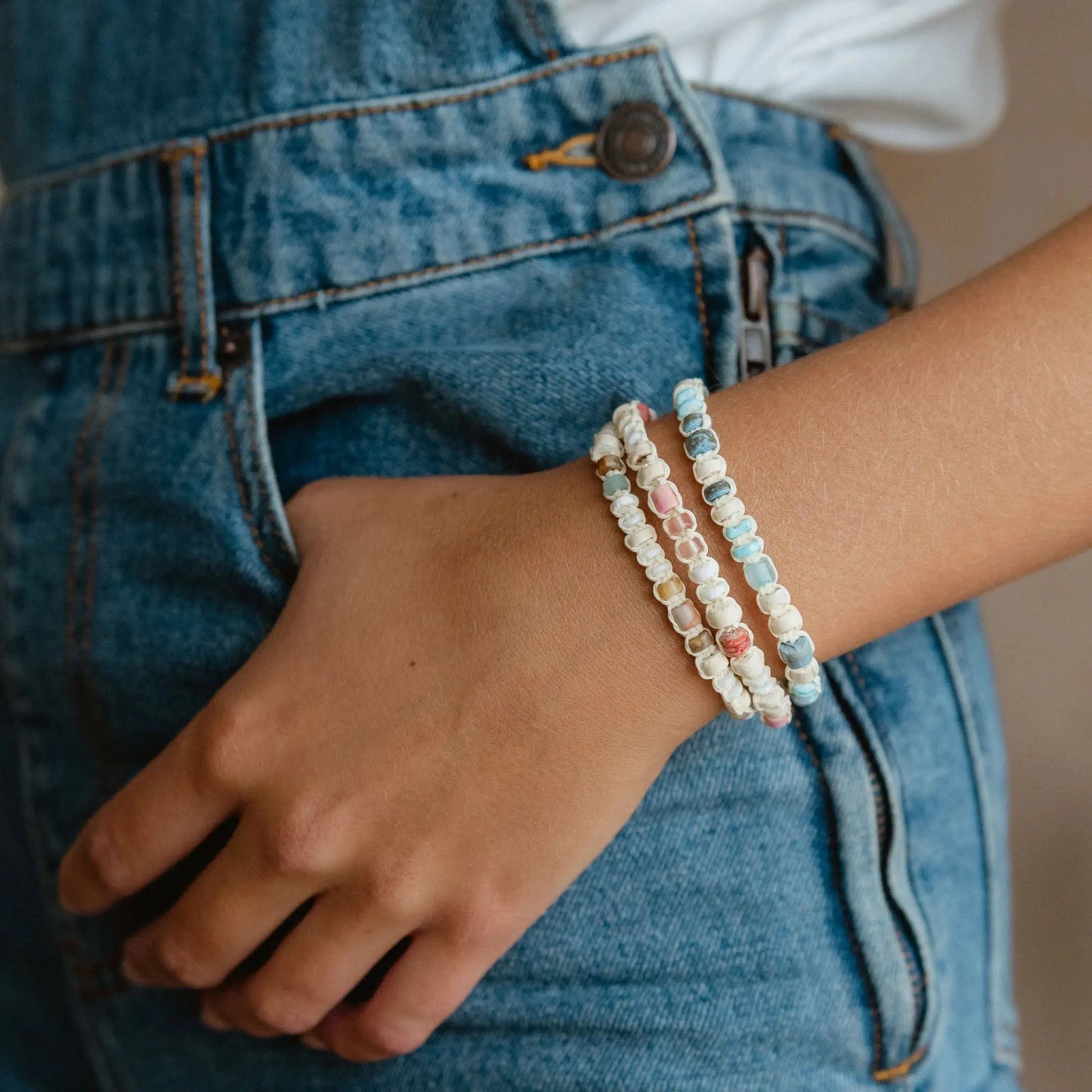 Mount Rinjani Surfer Bracelet with Natural Beads