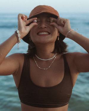 Pineapple Island Giada Cinta Pearl Beaded Surf Necklace - Pink