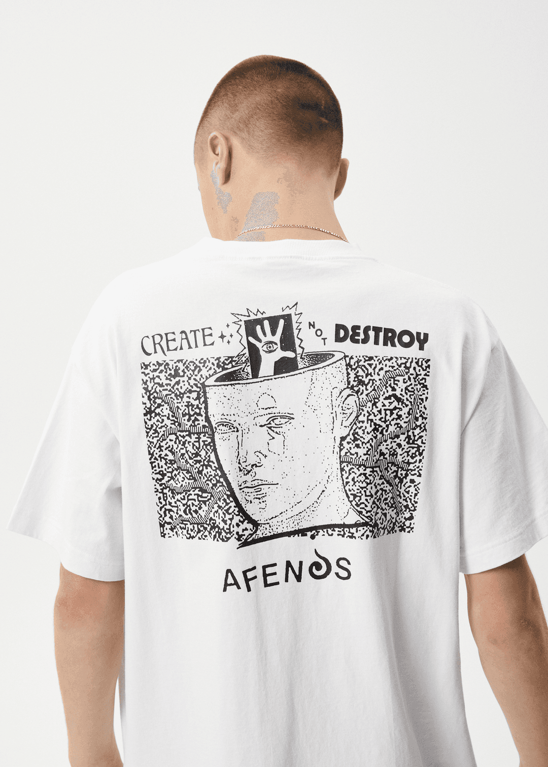 AFENDS Mind Over Heavyweight Boxy Tee - White