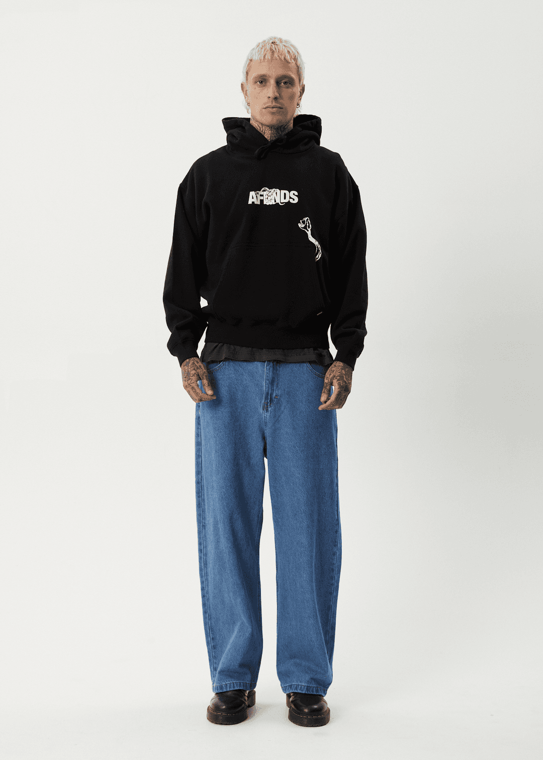 AFENDS Tread Boxy Hoodie - Black