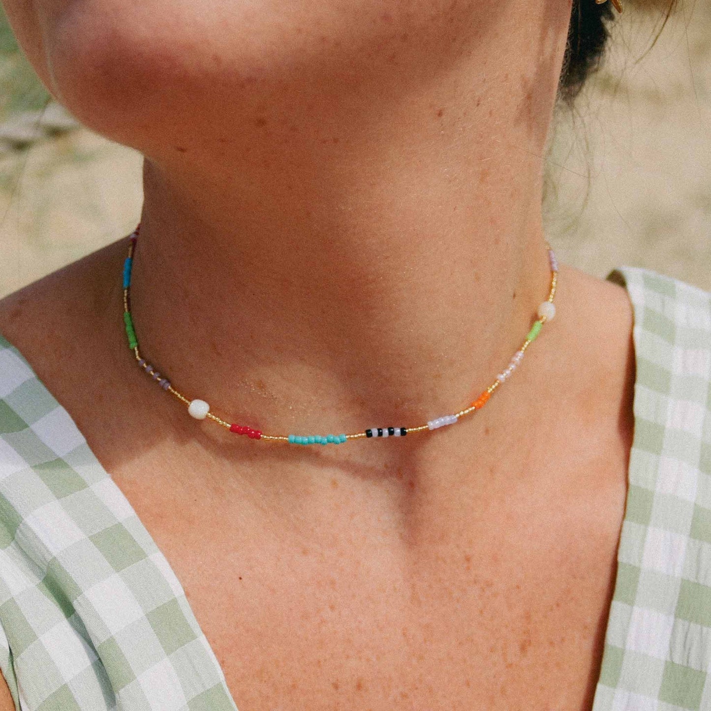Unique Colourful Beaded Necklace by Pineapple Island