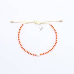Pineapple Island Mutiara Dainty Beaded Pearl Bracelet - Orange