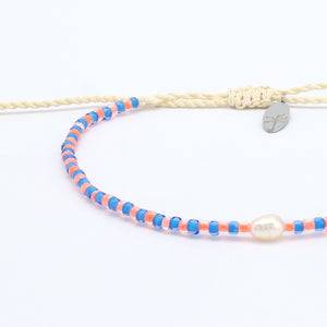 Pineapple Island Mutiara Dainty Beaded Pearl Bracelet - Coral