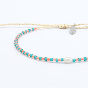 Pineapple Island Mutiara Dainty Beaded Pearl Bracelet - Turquoise