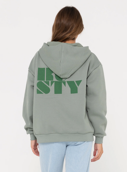 Rusty Code Oversized Zip Hooded Fleece