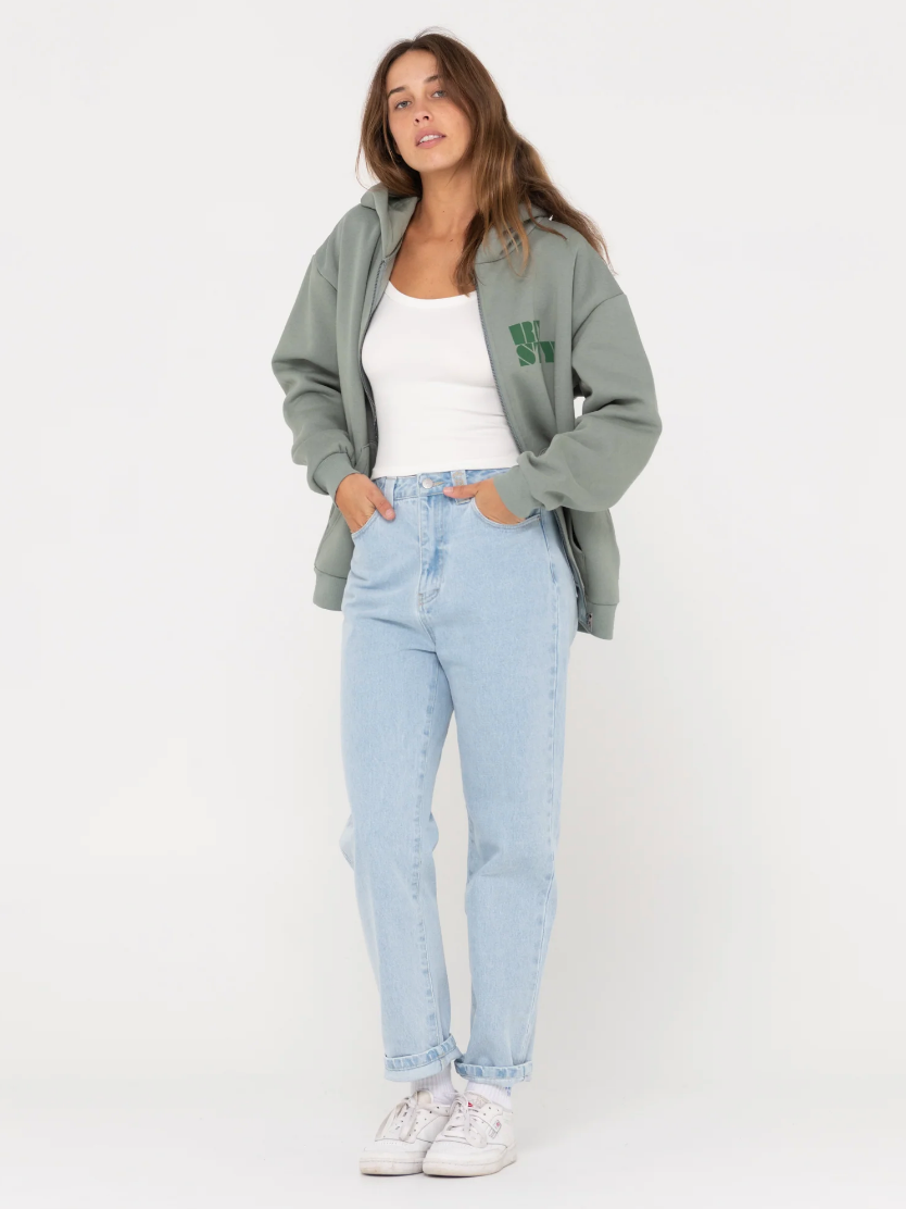 Rusty Code Oversized Zip Hooded Fleece