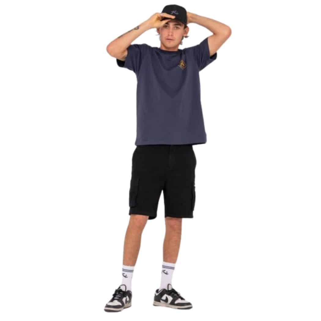 Rusty Wull Wolume Short Sleeve Tee Navy Gold