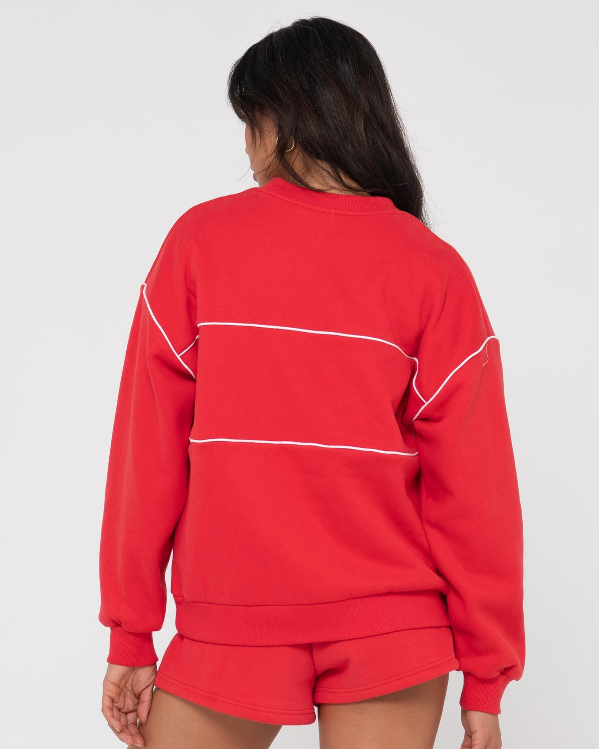 Rusty line oversized crew fleece