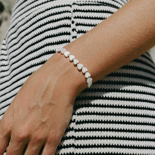 Mother of Pearl Heart Bracelet