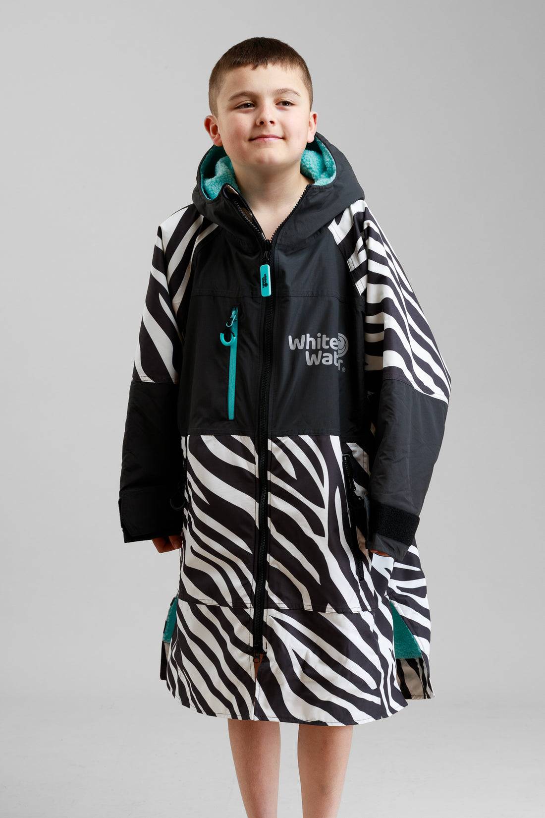 White water Juniors Hard Shell Robe - zebra