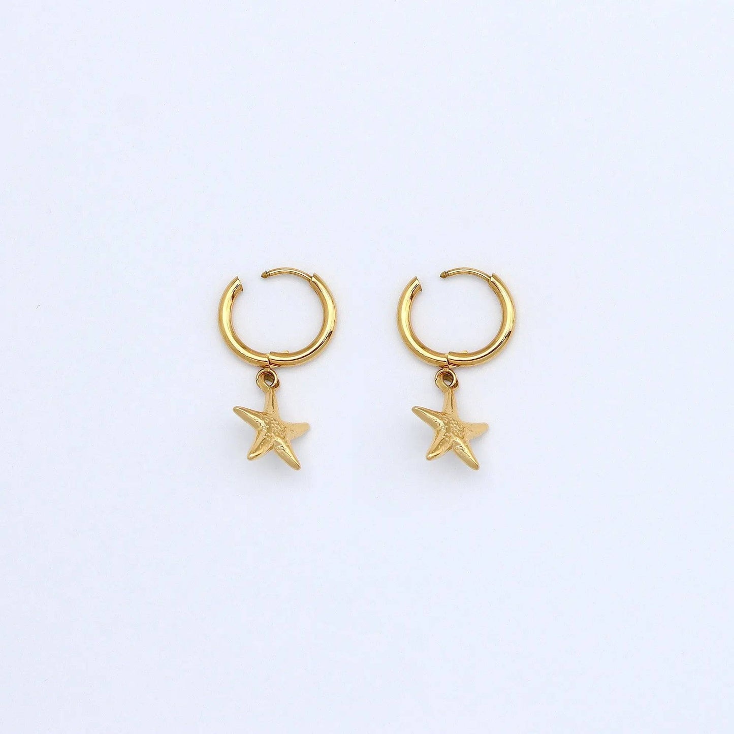 Waterproof Starfish Hoop Earrings for Everyday Wear