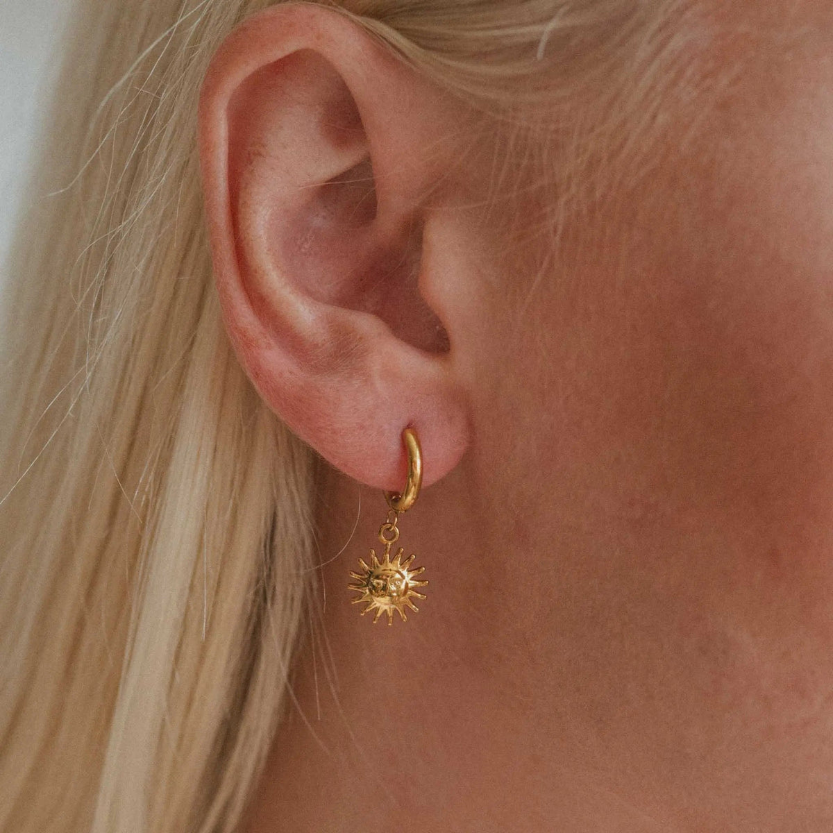 Sun Hoop Waterproof Earrings