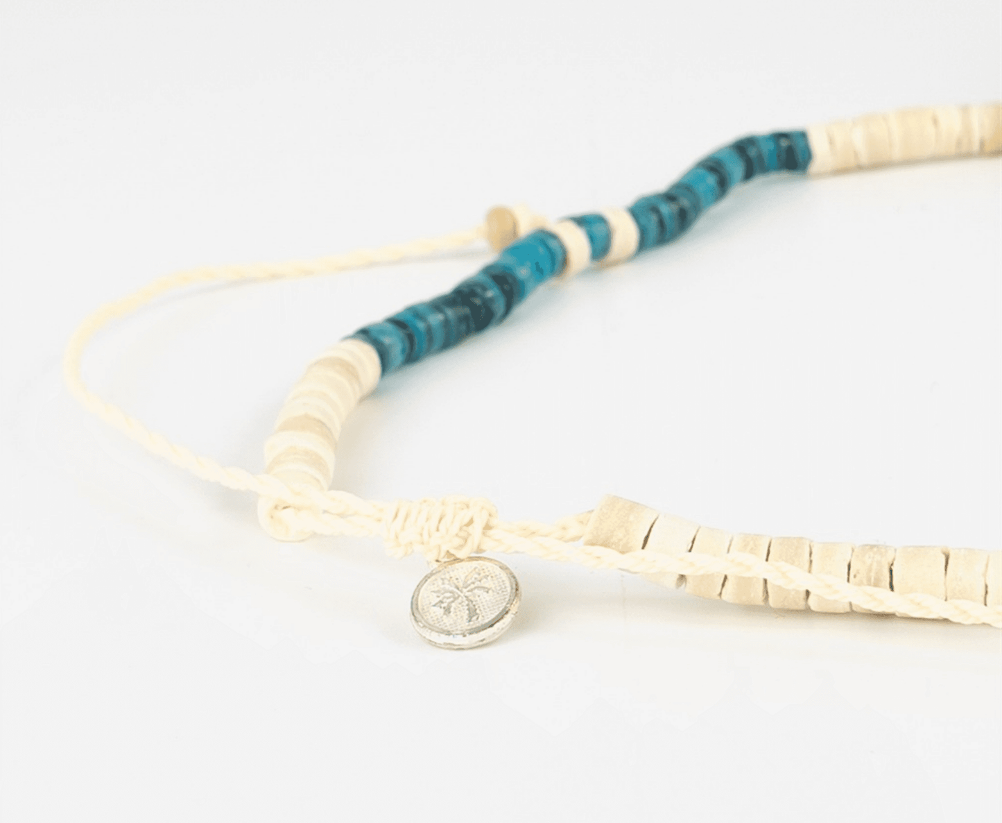 Pineapple island Adjustable coconut wood and coloured shell beaded necklace