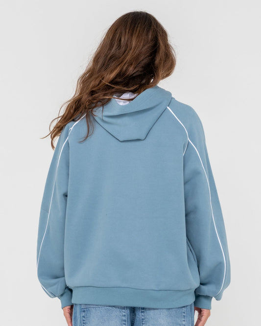 Rusty Digi oversized hooded fleece - glacier blue