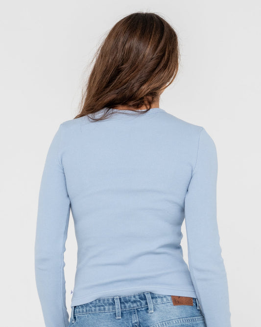 RUSTY Essentials Ribbed long sleeve tee