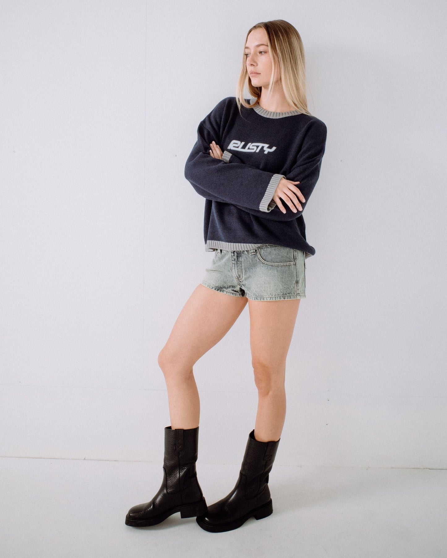 Rider Relaxed Crew Neck Knit