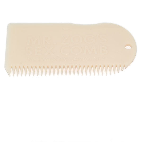 Beige Sexwax Wax Comb ideal for surfboard wax scraping and care.