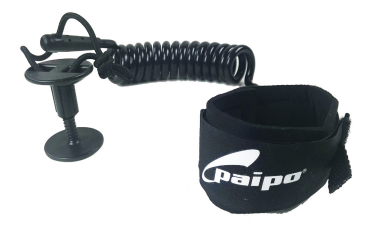 Paipo Deluxe Bicep Coiled Leash (2 Swivels) - Black