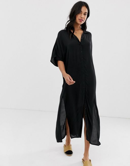 Amuse Society Tranquilo woven shirt dress in black