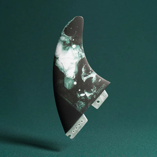 Deflow highline Medium shortboard fin in green and black