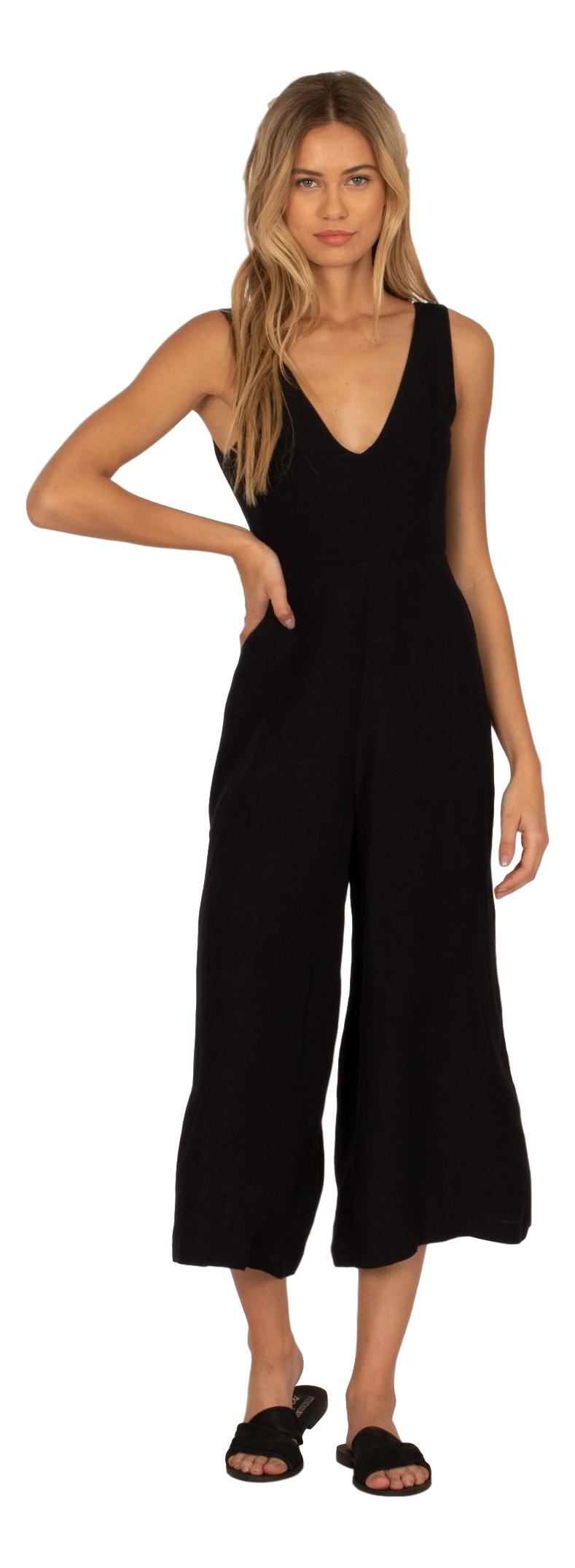 Amuse society Port woven jump suit - black