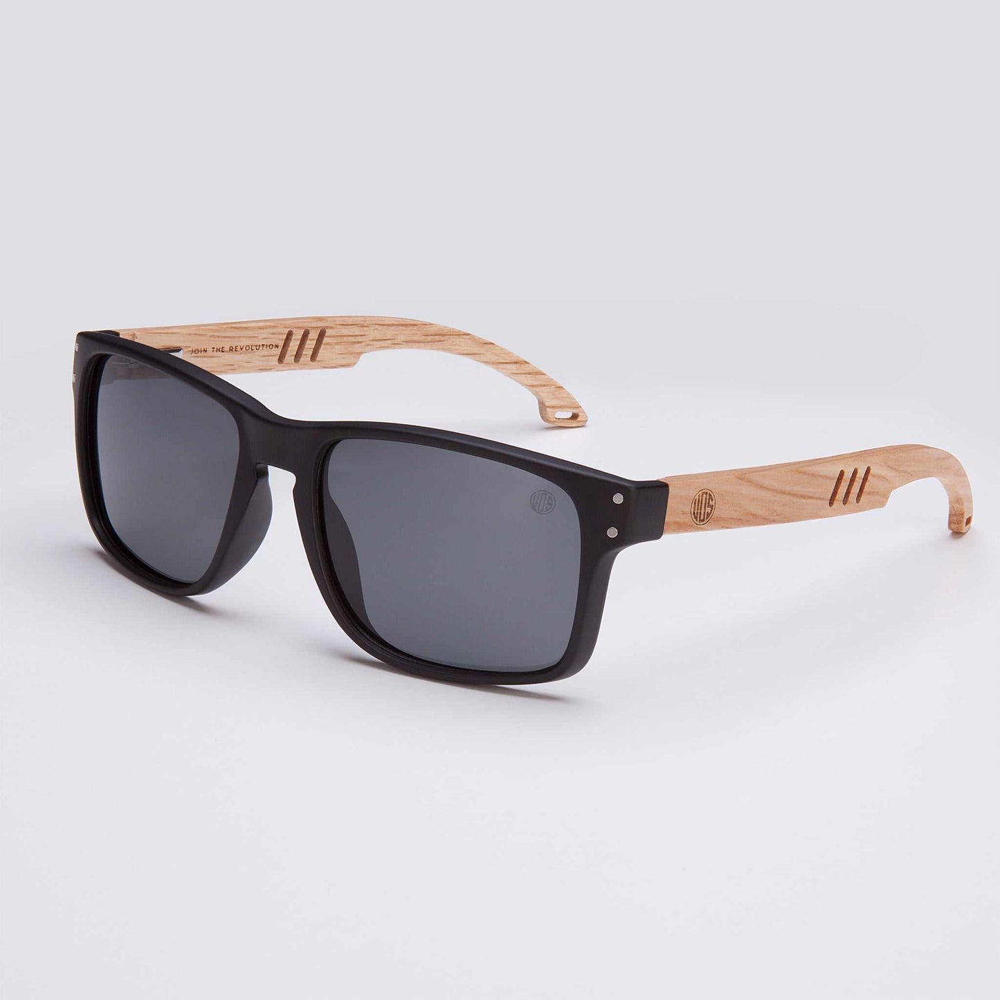 Bells Beach Mens Polarised Sunglasses with Wood Arms