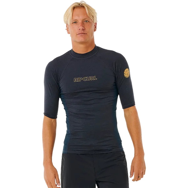 Rip Curl Mens Dawn Patrol UPF 50 Perf Short Sleeve Rash Vest