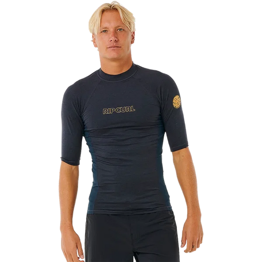 Rip Curl Mens Dawn Patrol UPF 50 Perf Short Sleeve Rash Vest