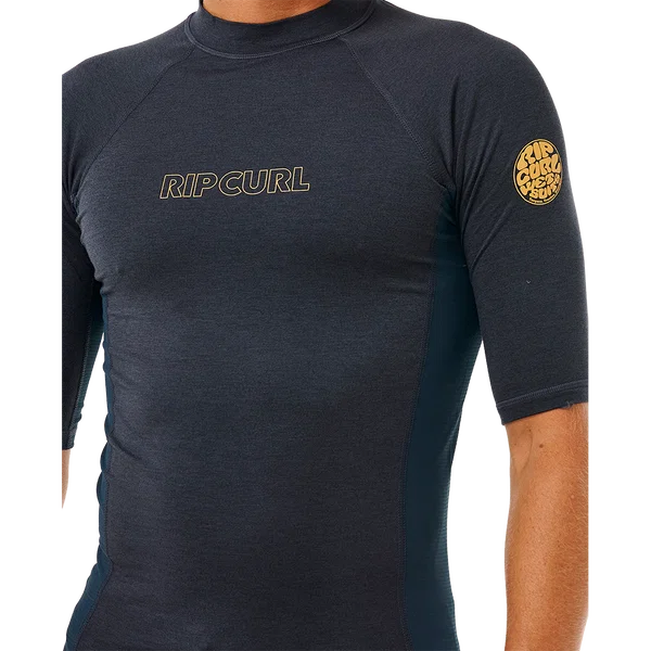 Rip Curl Mens Dawn Patrol UPF 50 Perf Short Sleeve Rash Vest