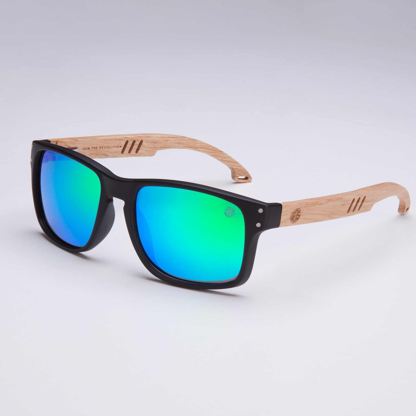 Bells Beach Mens Polarised Sunglasses with Wood Arms