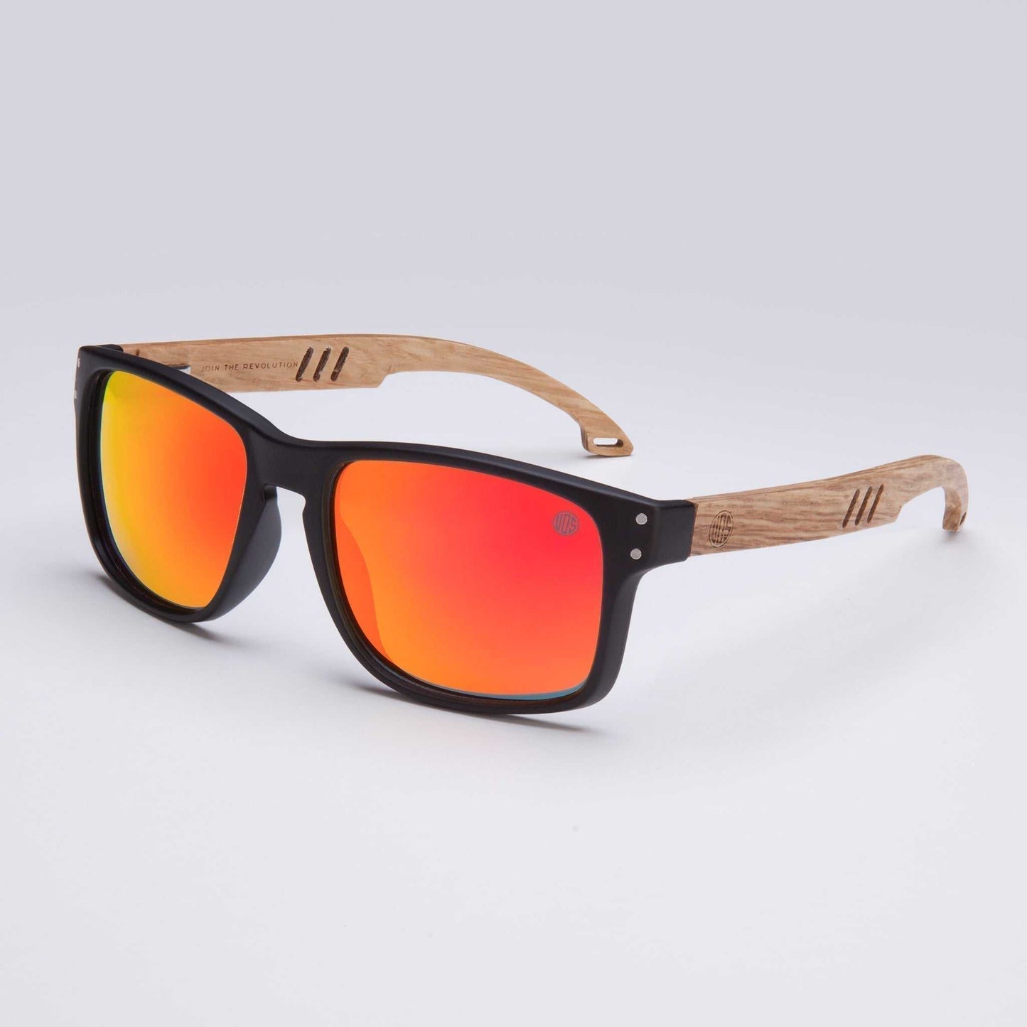 Bells Beach Mens Polarised Sunglasses with Wood Arms