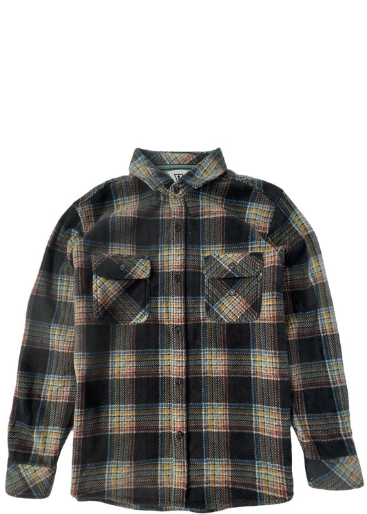 Vissla Eco-Zy Boys Black Polar Flannel Shirt