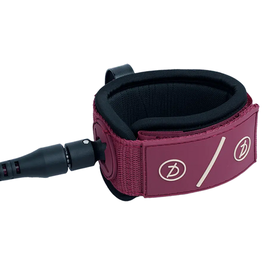 Deflow 8ft 7mm burgundy performance surf leash