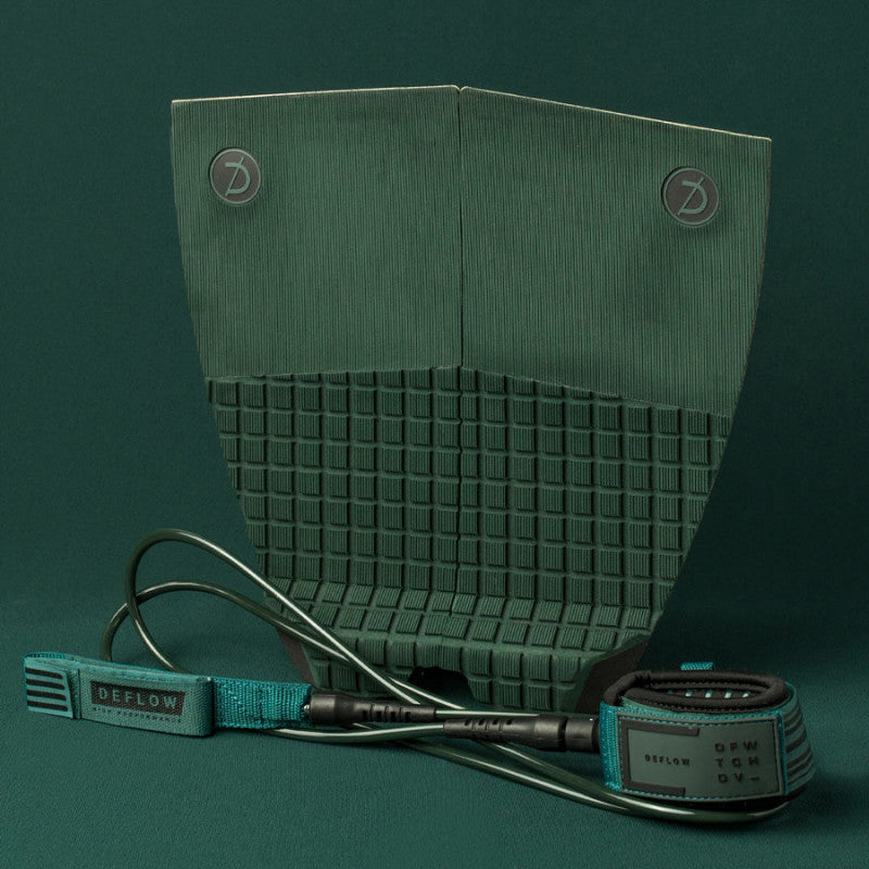 Deflow 2 Piece pad black deck grip for surfing with textured design.